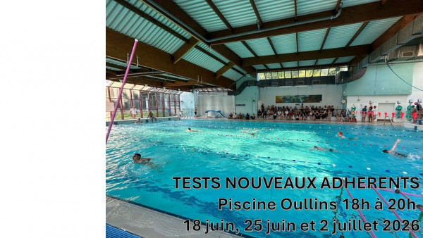 Tests Nouveaux Adhérents pout la saison 2026-2027